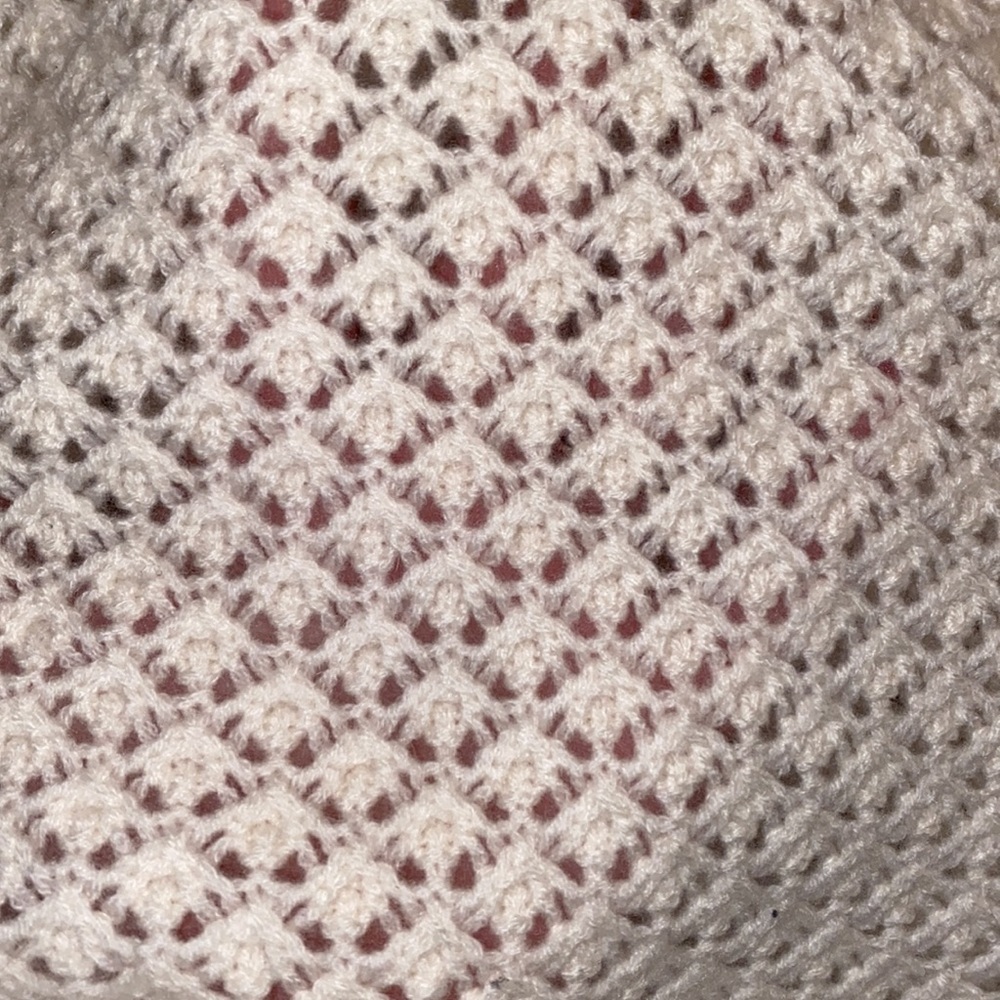 Joie Cashmere Blend Crochet/Woven l/s Sweater ivory sz Large - Picture 3 of 7